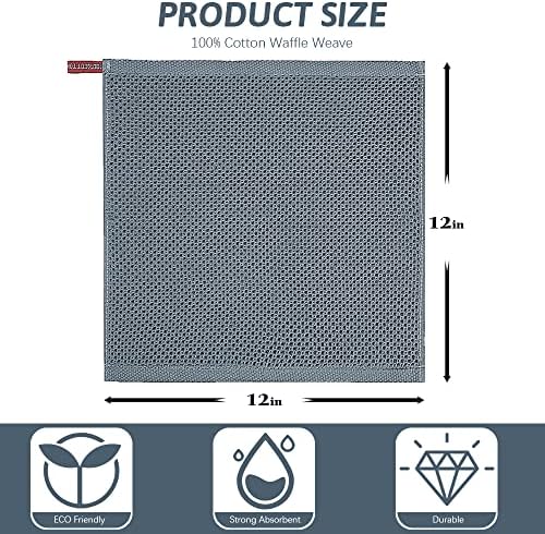 Nialnant 6 Pack Kitchen Towels and Dishcloths Sets, 100% Cotton Soft Absorbent - Image 2