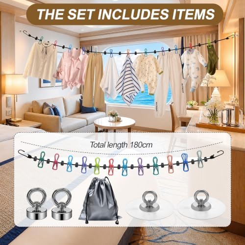 Magnetic Clothes Line for Cruise Ship Retractable Portable Clothesline for - Image 2