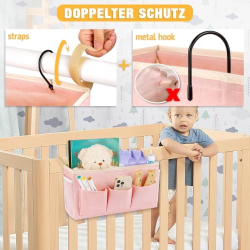Lilithye Bedside Caddy, Bedside Storage Bag Hanging Organizer - Image 4