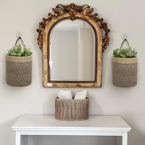 Hanging Basket 2 Pack, Small Wicker Wall Baskets - Image 6