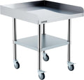 Garvee Stainless Steel Work Table, 30x36x26 Inch Commercial Food Prep Worktable with Wheels, Fixed 3-Sided Backsplash & Height-Adjustable Shelf, Heavy Duty Workbench for Kitchen Restaurant Garage