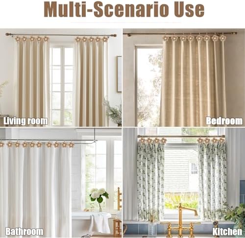 Flower Decorative Shower Curtain Hooks, Stylish Fabric Flower Shower Curtain - Image 6