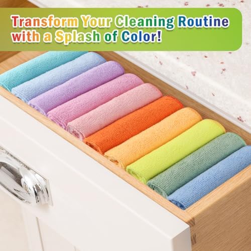 AIDEA Microfiber Cleaning Cloth-20PK, Microfiber Towels, 11.5"×11.5" - Image 3