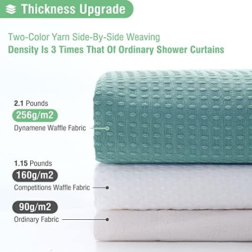 Dynamene Stall Waffle Shower Curtain 256 GSM Heavy 36"x72" Teal/Turquoise - Image 2