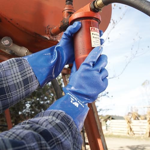 Wells Lamont PVC Chemical Resistant Gloves, Textured Grip, Gauntlet Cuff - Image 3