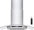 36 inch Wall Mount Range Hood 900 CFM Ducted/Ductless Convertible, Kitchen Chimney Vent Stainless Steel with Gesture Sensing & Touch Control Switch Panel, 2 Pcs Adjustable Lights