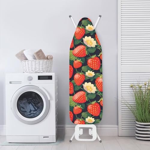 Vivid Strawberry Print Stain Resistant Polyester Ironing Covers, Cartoon Red - Image 3