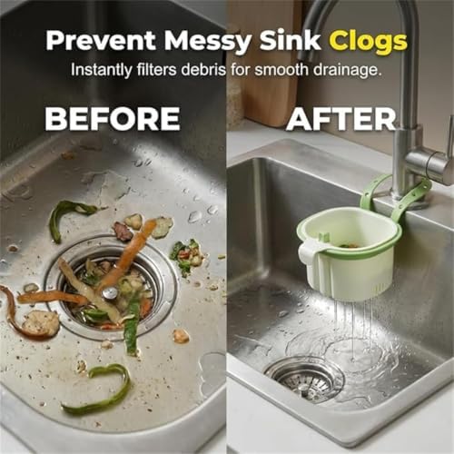 Sink Drain Strainer Self-Cleaning Faucet Hanging Filter Basket - Image 5