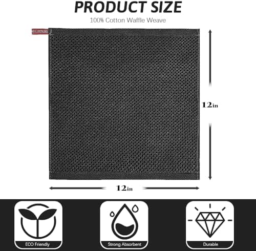 Nialnant 6 Pack Kitchen Towels, 100% Cotton, 12x12 Inches - Image 2
