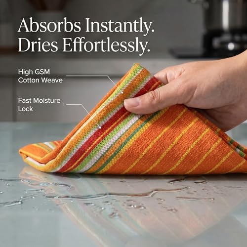 Urban Villa Kitchen Towels Cotton Dish Towels 20”x30” Orange - Image 2