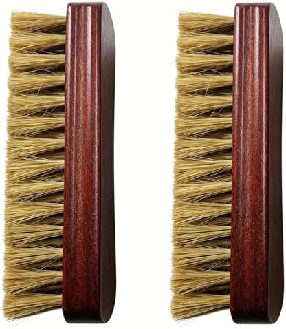2 Pack Boar Bristle Shoe Brush for Deep Care & Polish by Ponward