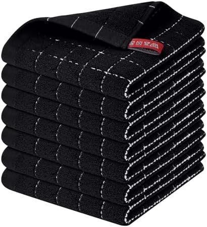 Homaxy 100% Cotton Terry Kitchen Dish Cloths, 7 Pack by Homaxy