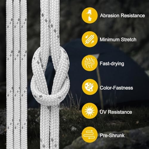 Reflective Paracord Rope 850Ib, 50/100/200/500/1000ft 4MM 11 Strand para Cords - Image 4