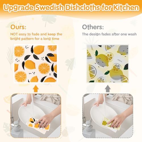 Lucomb 10 Pack Swedish Dishcloths Washable, Reusable Swedish Cloths - Image 5