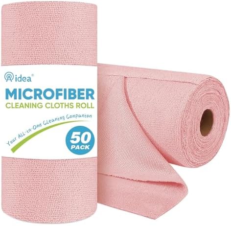 AIDEA Microfiber Cleaning Cloth Roll-50PK, Cleaning Rags 11.5"×11.5" by AIDEAHOME