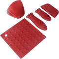 Silicone Hot Handle Holders, Potholders (5-Pack Mix Red) for Cast Iron Skillets, Pans, Frying Pans & Griddles, Metal and Aluminum Cookware Handles - Sleeve Grip, Handle Cover