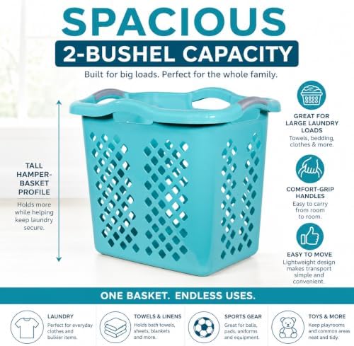 Teal Laundry Basket Set of 2 - Image 3