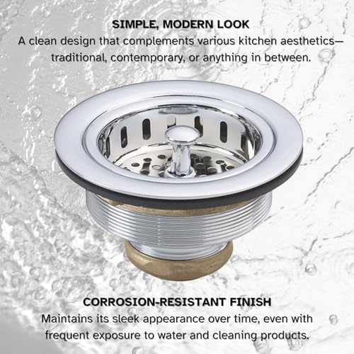 Westbrass A214-26 3-1/2" Post Style Large Kitchen Sink Basket Strainer - Image 4