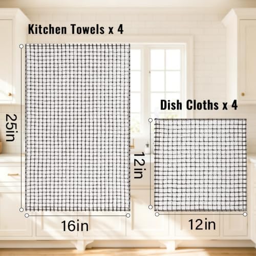 Homaxy Kitchen Towels and Dishcloths Set, Dark Brown - Image 3