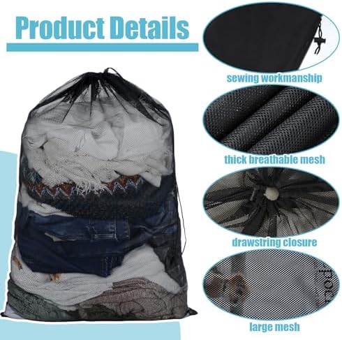 10 Pack Mesh Laundry Bags, 35.4" x 23.6" Heavy-Duty Laundry Bags Large - Image 3