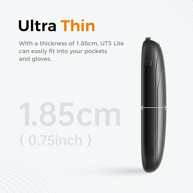 OCOOPA Magnetic Hand Warmers Rechargeable 2 Pack, UL Safety Heat 100-126°F, 3-Settings, Pocket-Sized, Max. 8 Hrs Long Lasting,Great for Raynauds, Golf, Hunting, Camping, Gifts for Men Women, UT3 Lite