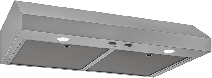 Broan-NuTone Luxury Modern 36-Inch 350 MAX Blower CFM 1.5 Sones Stainless Steel Range Hood