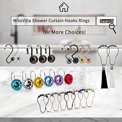 MitoVilla Gold Metal Shower Curtain Hooks Rings, Bling Yellow Shower Hooks - Image 7