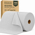 Microfiber Cleaning Cloth Roll, 100 Pack 12 x 12 Inch Tear Away Reusable Paper by OverDoorHooksKitchenSupplies