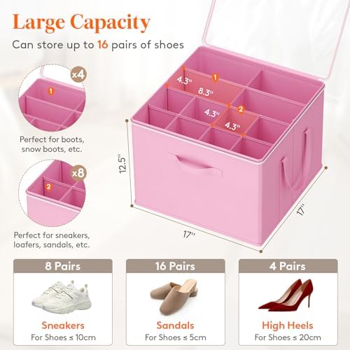 Lifewit Shoe Storage Organizer for Closet, Holder Box, 2 Pack - Image 2