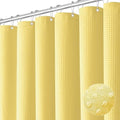 Dynamene Waffle Shower Curtain 256 GSM Heavy Duty Fabric 72"x72" Yellow by Dynamene