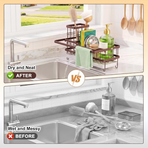Sponge Holder for Kitchen Sink, Self-draining Sink Caddy - Image 4