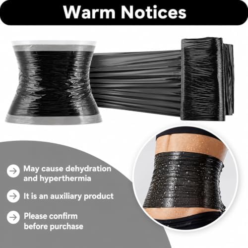 1 Rolls 60 Meters Black Osmotic Plastic Body Wrap, Workout Sweat Enhancer Belly - Image 4