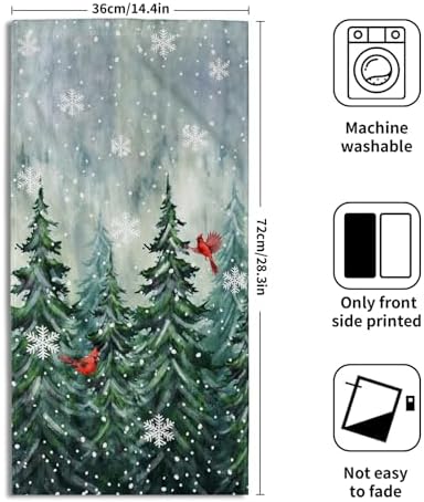 Winter Watercolor Tree Hand Towels - Image 2