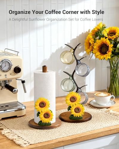 Sunflower Paper Towel Holder, Farmhouse Kitchen Countertop Decor - Image 7