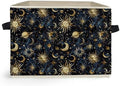 Boho Witchy Sun and Moon Storage Box Bins, Mystical Celestial Space Galaxy by Unknown