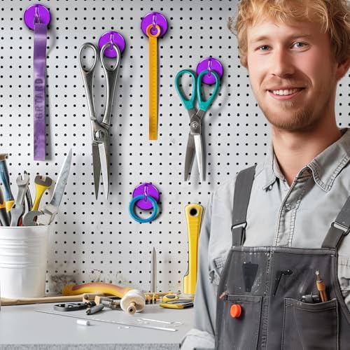 Grtard 8 Pcs Purple Magnetic Hooks Heavy Duty, 120 LBS Strong Magnet Hooks - Image 5