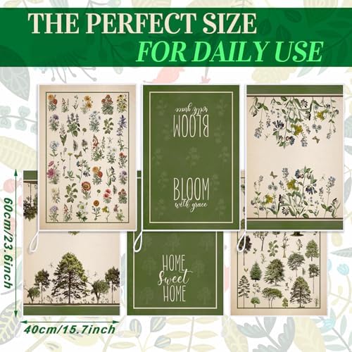 Bencailor 6 Pcs Spring Floral Kitchen Towels Decorative Sets Dish Towels - Image 3