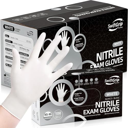 SwiftGrip Disposable Nitrile Exam Gloves, Case of 1000, Cooking & Esthetician by SwiftGrip