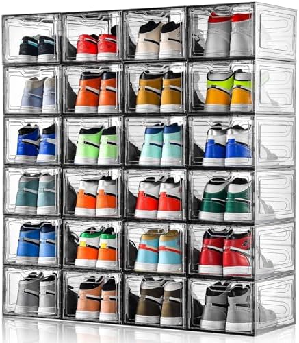 Stebopum 12 Pack Shoe Boxes Shoes Organizer, Shoe Storage Organizer Boxes - Image 6