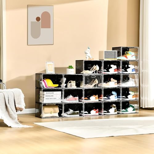 Amllas New 8 Pack Shoe Boxes Stackable, Large Shoe Storage Organizer - Image 2