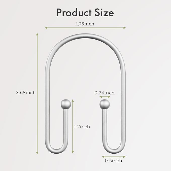 AmazerBath Shower Curtain Hooks, Space Sliver Shower Curtain Rings Rust Proof - Image 8