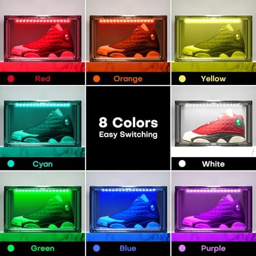 Oltraman LED Smart Shoe Boxes Display Case, Stackable Storage Organizers - Image 3