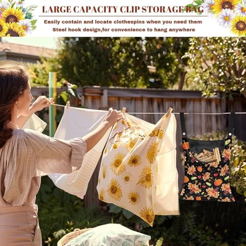 Thanksgiving Turkey Pumpkin Extra Large Clothespin Bag - Image 6