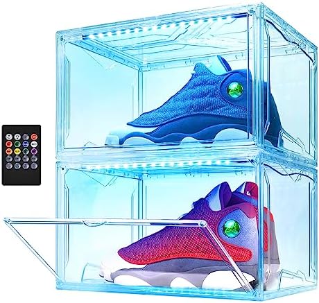 Oltraman LED Smart Shoe Boxes Display Case, Stackable Storage Organizers by Oltraman