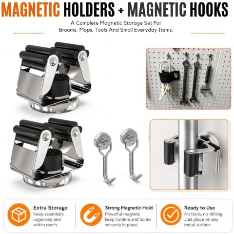 3-H 8 Pack Magnetic Broom Holder - Image 6