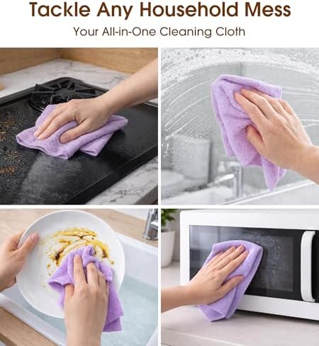 Microfiber Cleaning Cloth Roll, 100 Pack, 12 x 12 Inch Tear Away Reusable Paper - Image 5