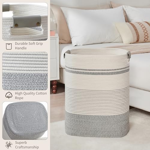 Laundry Hamper, 85L Cotton Rope Laundry Basket - Image 2