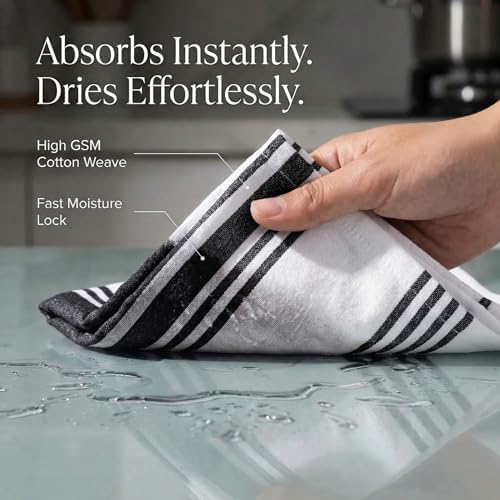 Urban Villa Kitchen Towels Cotton Dish Towels 20”x30” Black - Image 2