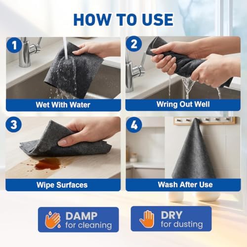 Magic Cleaning Cloth 6‑Pack, Lint-Free Streak-Free Microfiber Towels - Image 6