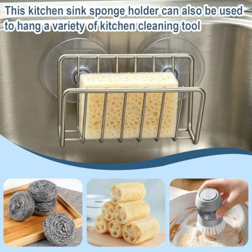 Sponge Holder for Kitchen Sink, Stainless Steel Sink Caddy - Image 4